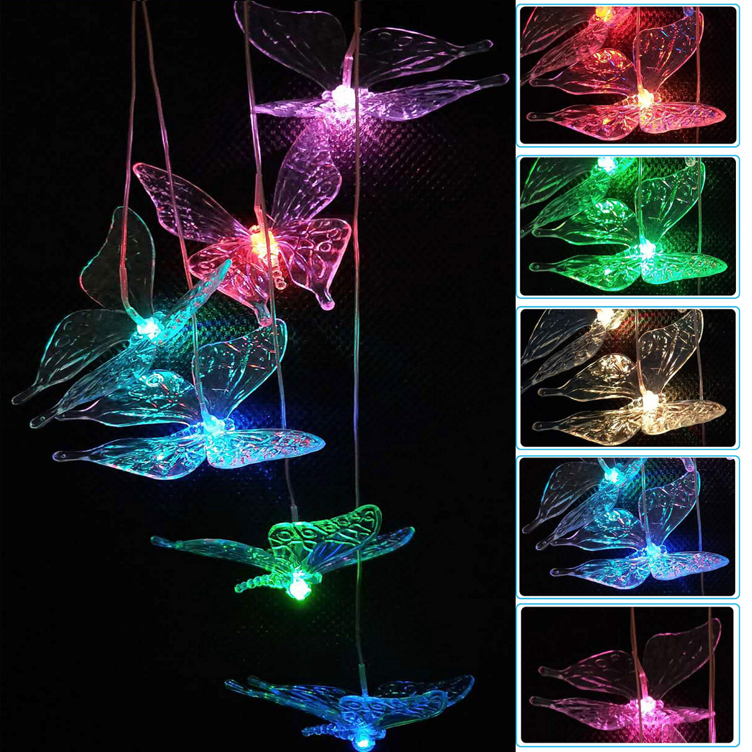 Llamador de Ángeles de Mariposas LED Solar - Muy Moderna Uruguay