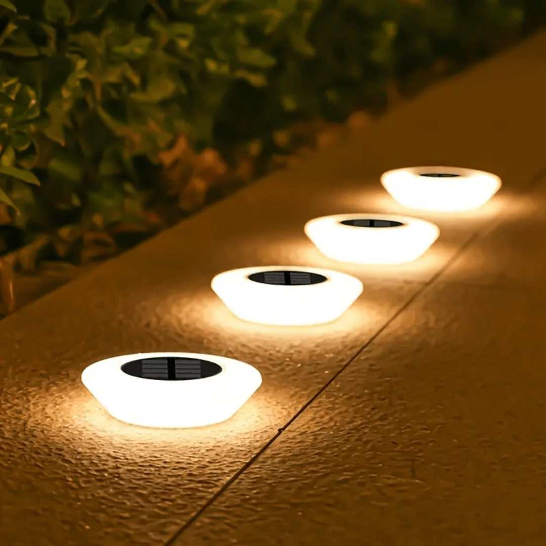 Pack x4 Luces Solares LED Cálidas para Jardín - Automáticas e Impermeables - Muy Moderna Uruguay