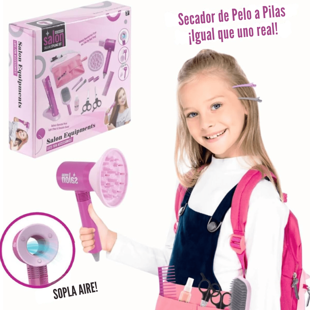 Kit de Salon de Belleza de Juguete a Pilas 14 Piezas - Muy Moderna Uruguay