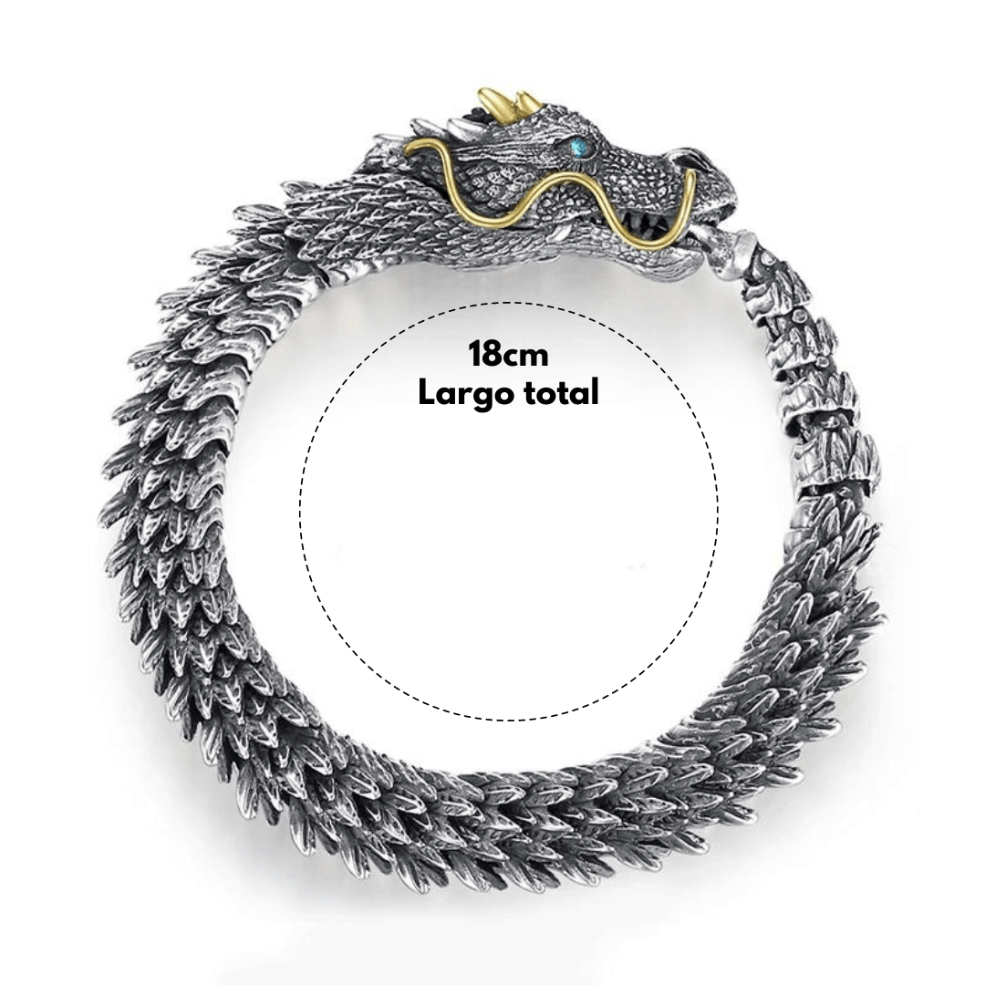 Pulsera Metálica De Dragón Tridimensional - Muy Moderna Uruguay
