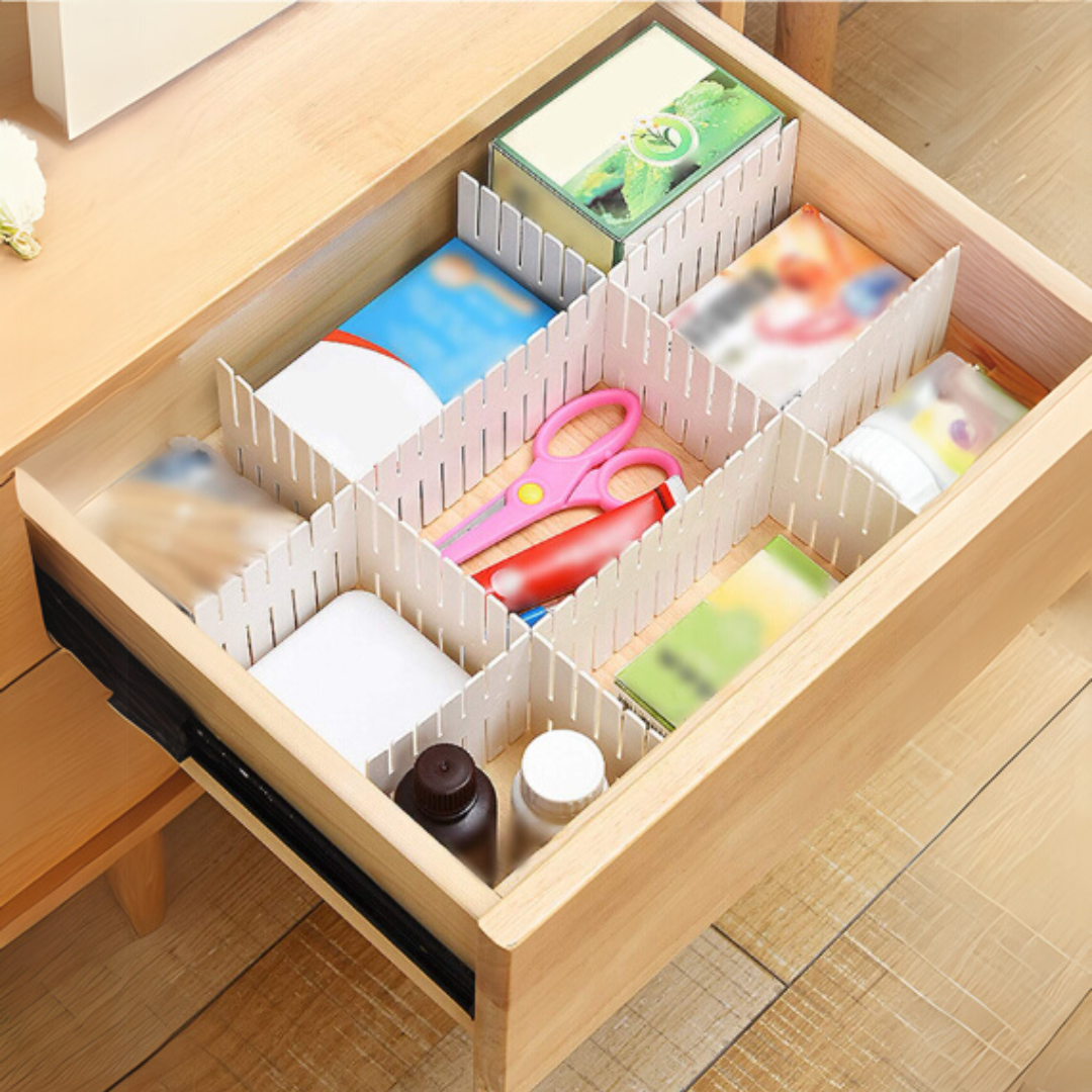 Set de 8 Separadores De Cajones Regulables Blancos