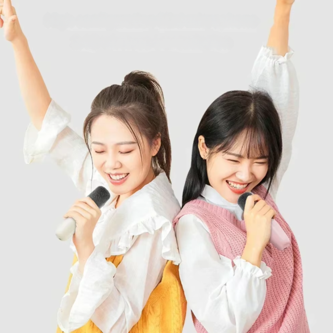 Kit Parlante Bluetooth Con 2 Micrófonos Para Cantar Karaoke