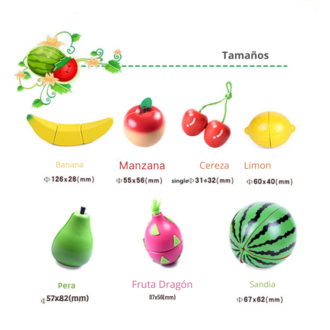Juego Magnético de Cortar Frutas y Verduras en Madera