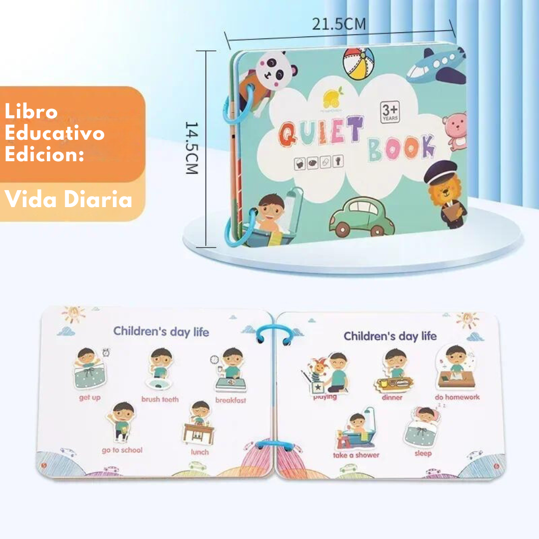 Juego de 2 Libros Educativos Montessori Con Velcros Para armar