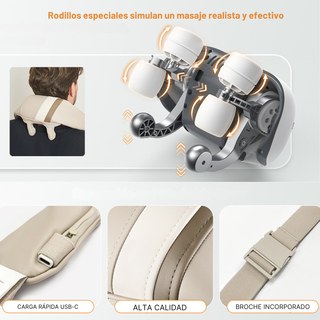Masajeador 6D para Cuello y Hombros Recargable