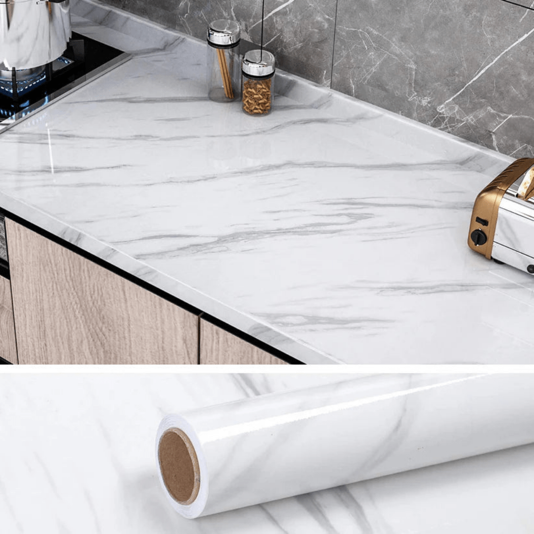 Papel Adhesivo Simil Marmol Impermeable 5mts - Muy Moderna Uruguay