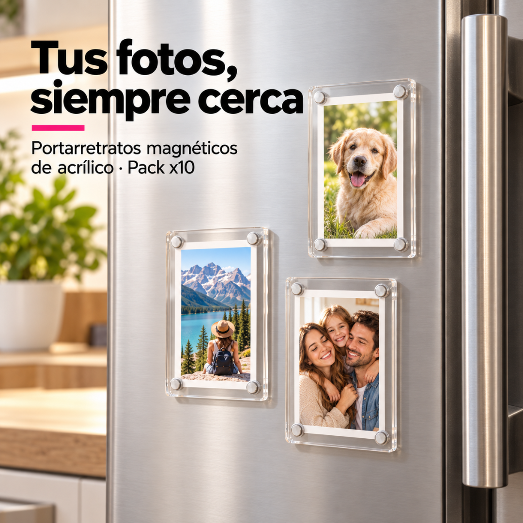 Portarretratos Magnéticos de Acrílico 6x9 cm - Pack de 10