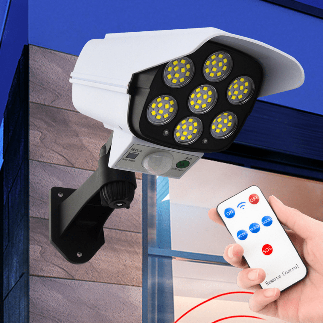 Foco Solar Con Sensor De Movimiento Simula Camara Falsa - Muy Moderna Uruguay