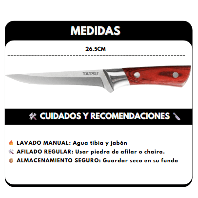 Cuchillo Largo de Cocina TATSU con Funda - Muy Moderna Uruguay