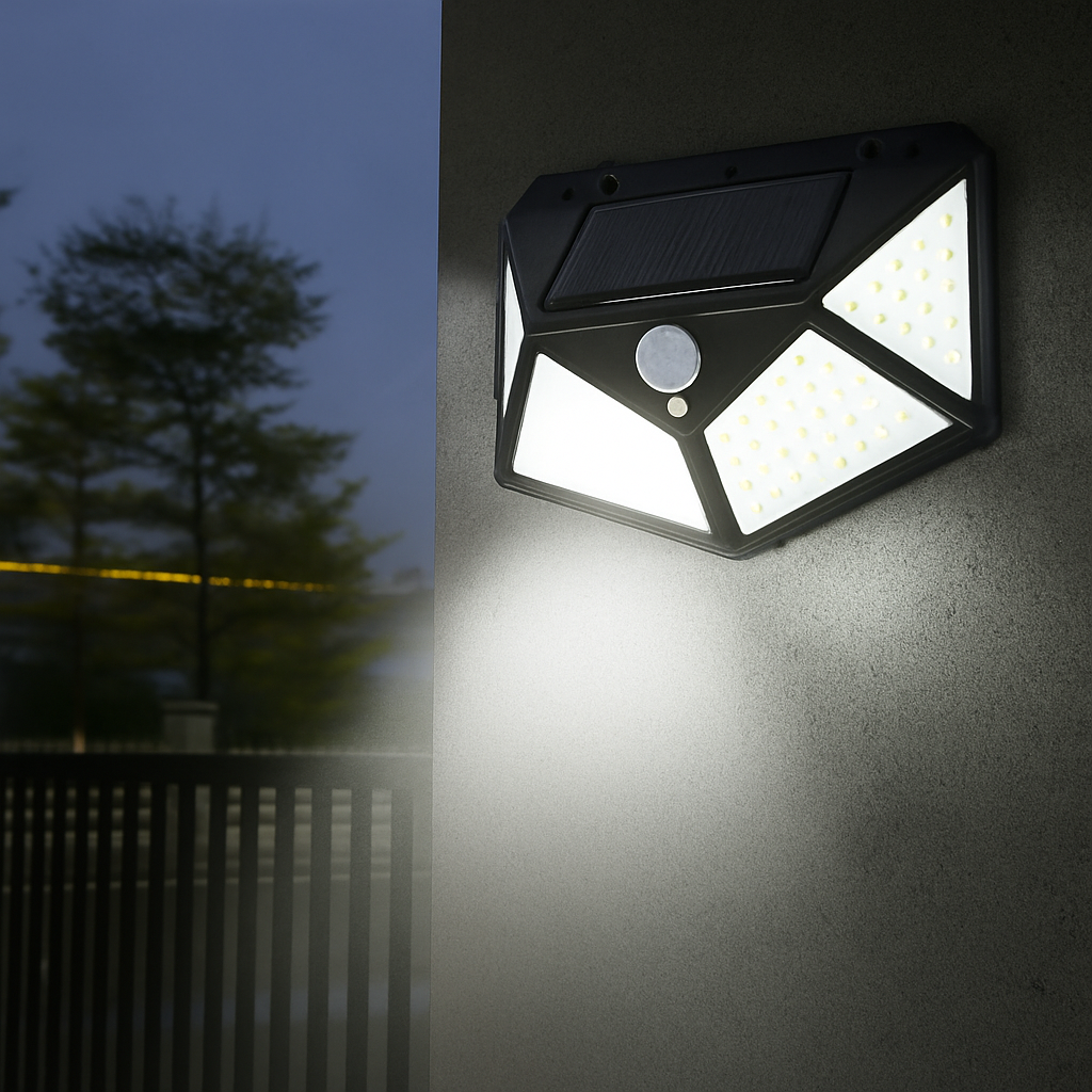 Foco Solar de 100 LED con Sensor de Movimiento