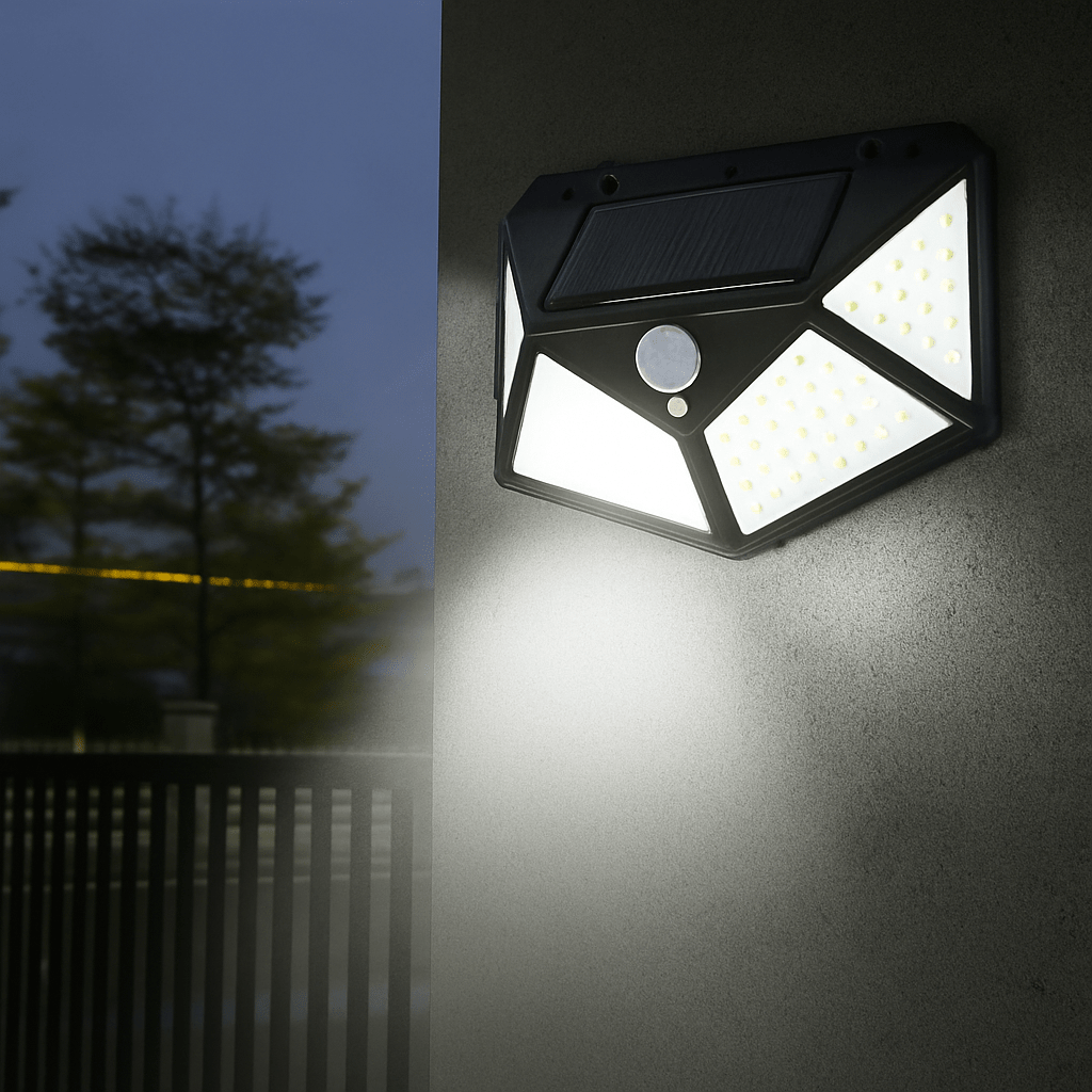 Foco Solar de 100 LED con Sensor de Movimiento - Muy Moderna Uruguay