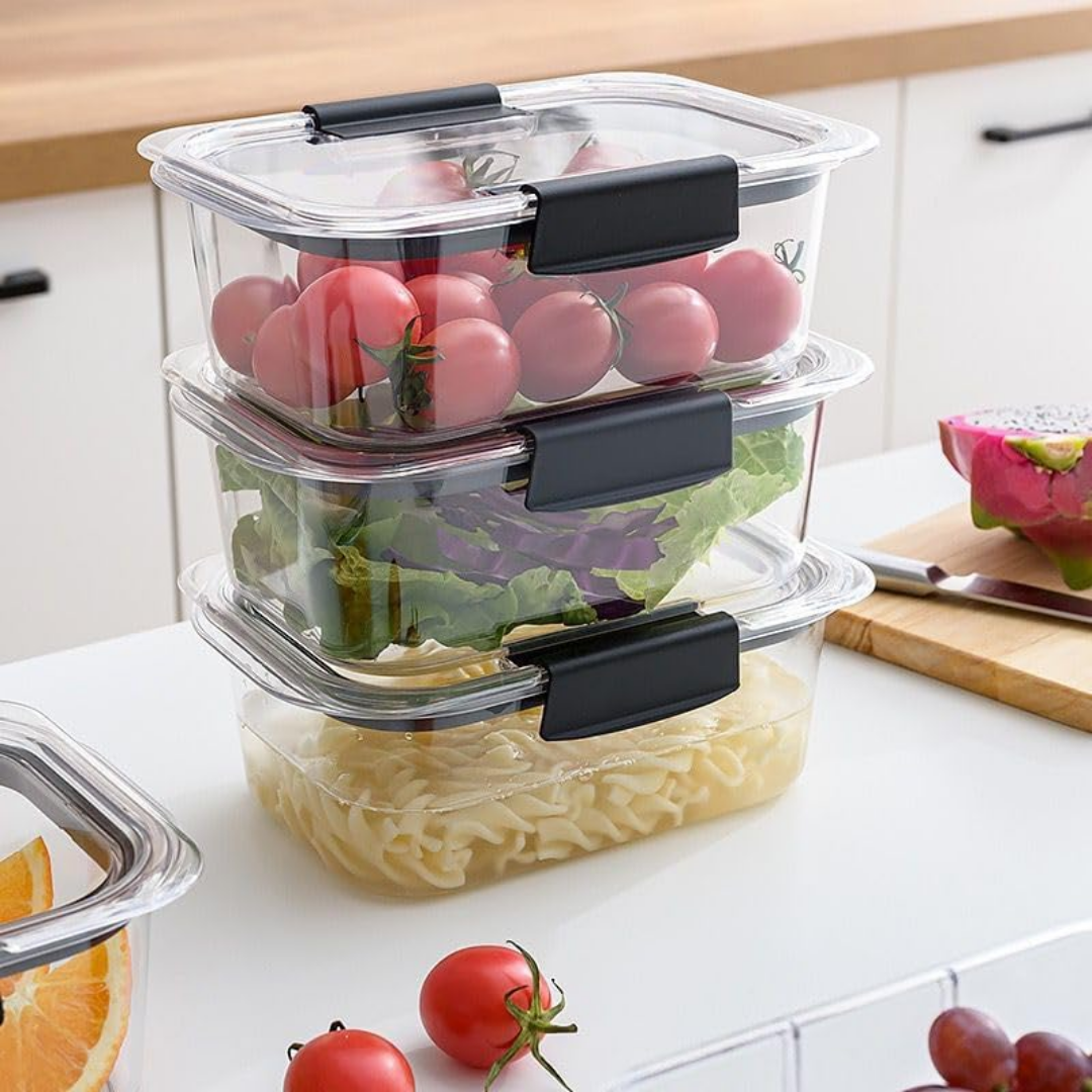 Set De 4 Táperes Herméticos de Plástico PET 1100ml