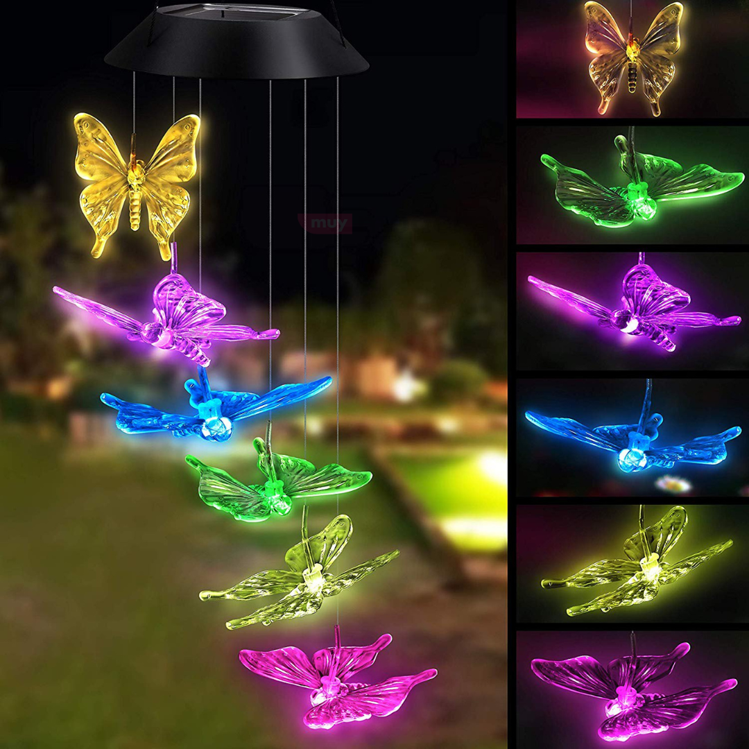 Llamador de Ángeles de Mariposas LED Solar - Muy Moderna Uruguay