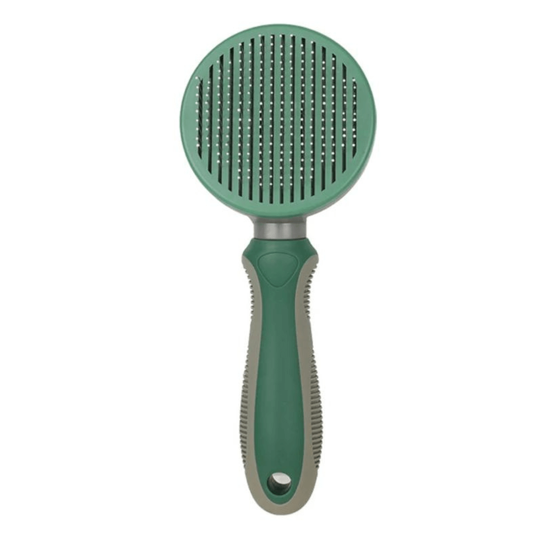 Cepillo Quita Pelo De Aseo Para Mascotas Con Botón Verde - Muy Moderna Uruguay