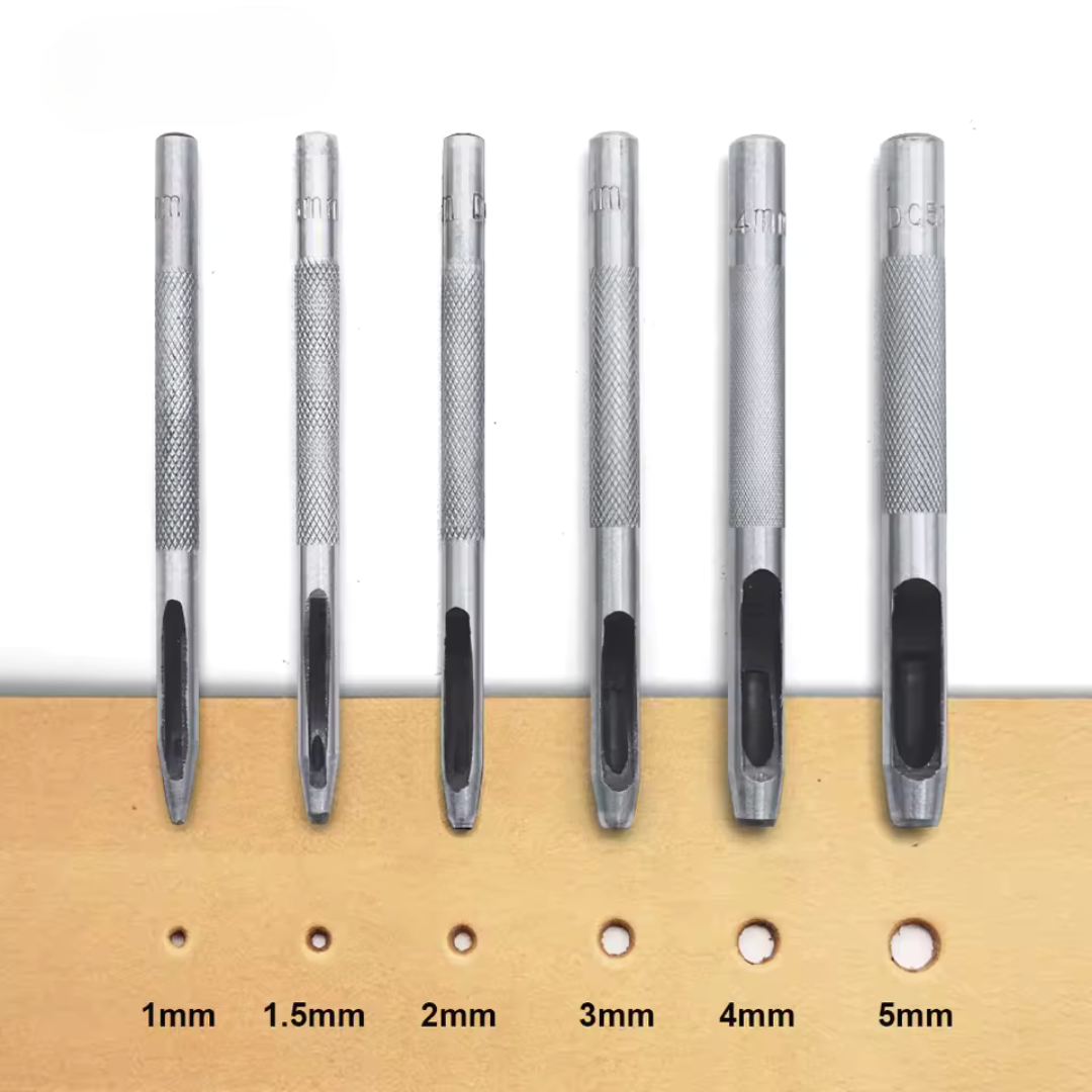 Set de 6 Perforadores Huecos para Cuero