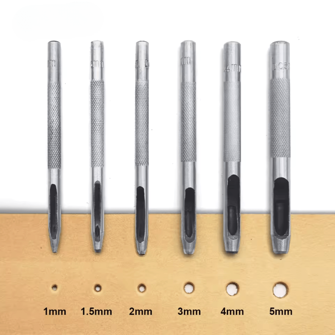 Set de 6 Perforadores Huecos para Cuero - Muy Moderna Uruguay