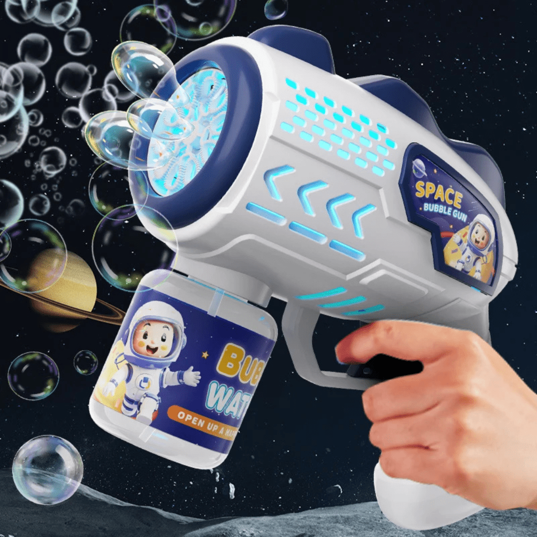 Super Pistola de Burbujas Automática Eléctrica de Astronauta - Muy Moderna Uruguay