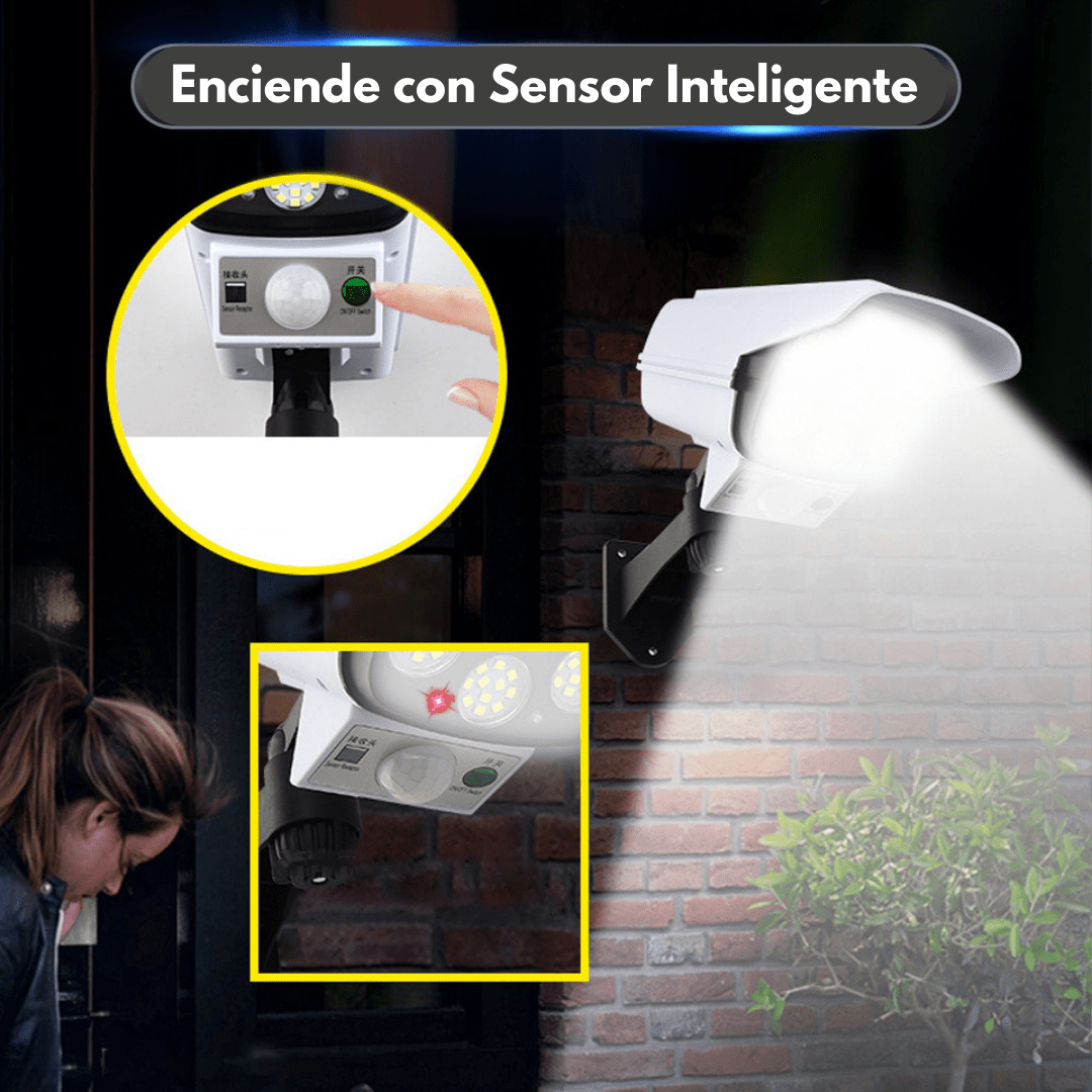Foco Solar Con Sensor De Movimiento Simula Camara Falsa - Muy Moderna Uruguay