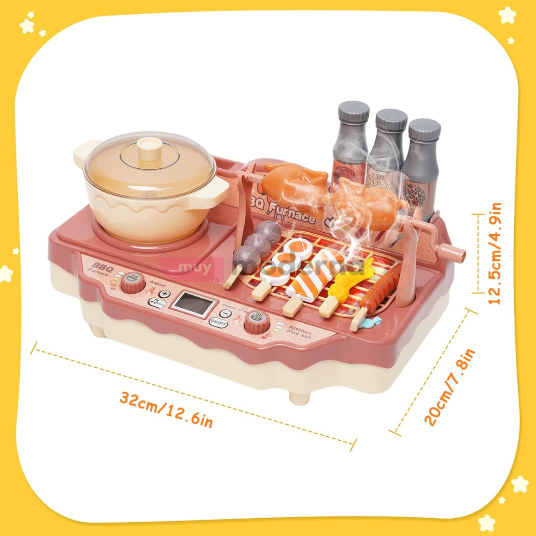 Set Completo Barbacoa De Juguete Simulador De Cocina con Efectos