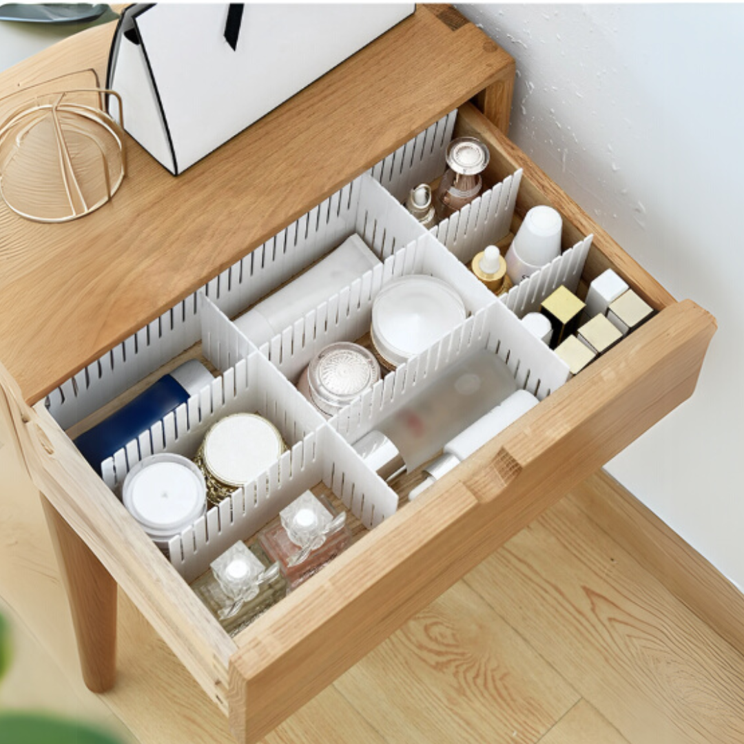 Set de 8 Separadores De Cajones Regulables Blancos