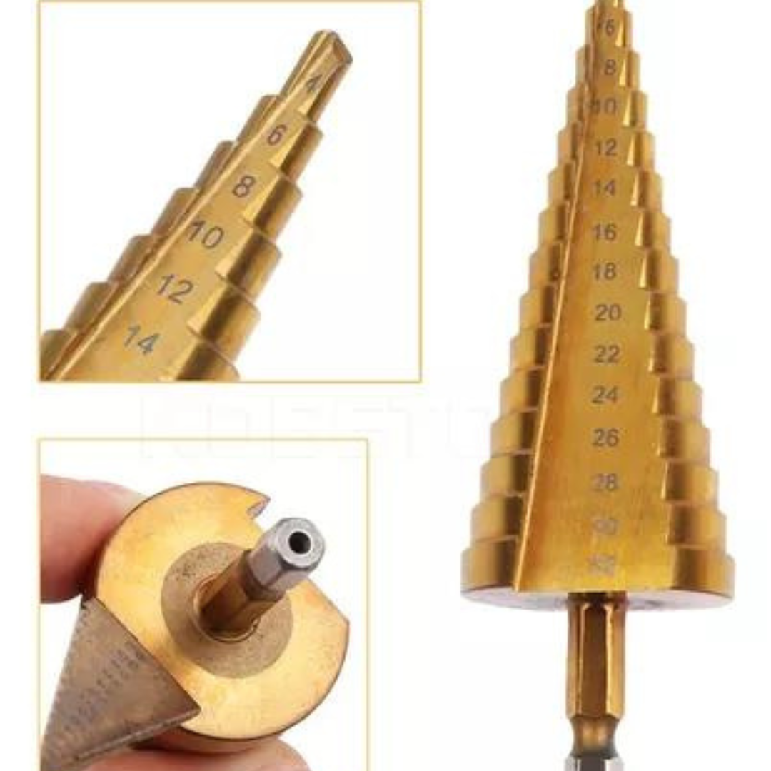 Broca Conica Escalonada Acero 4-32mm