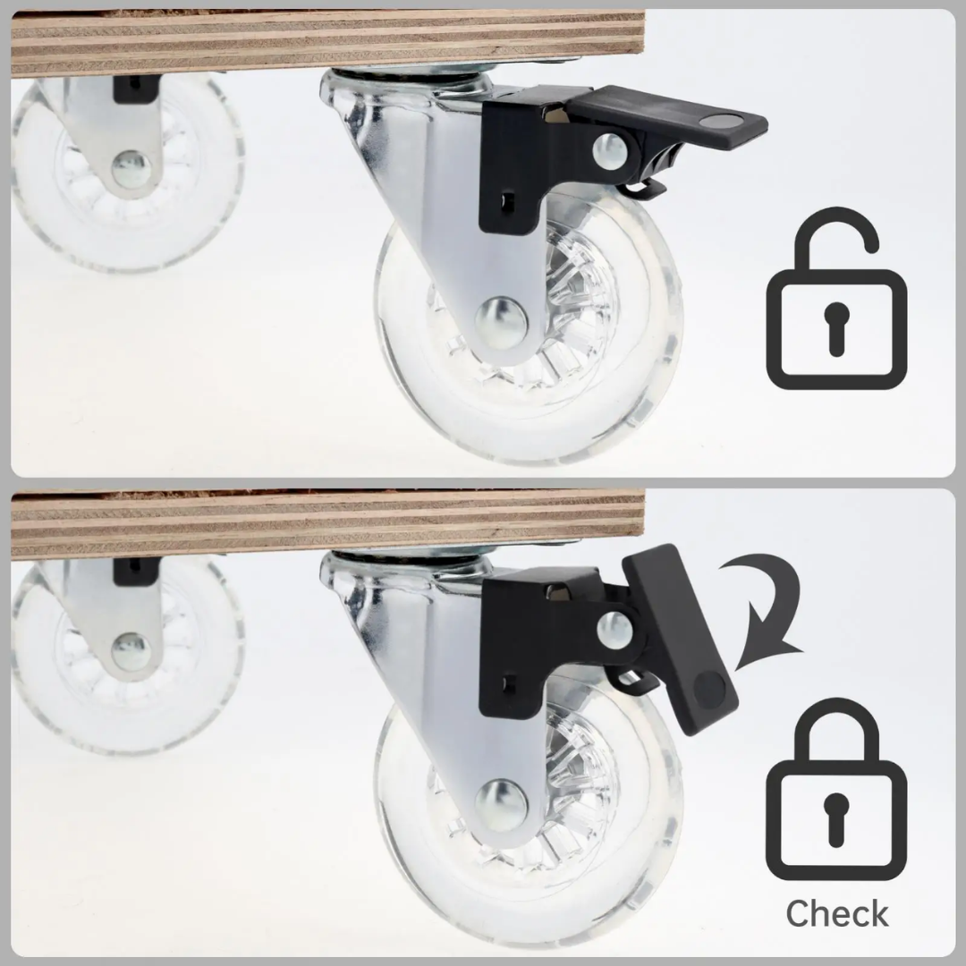 Kit De 4 Ruedas De Silicona Para Muebles Con Freno