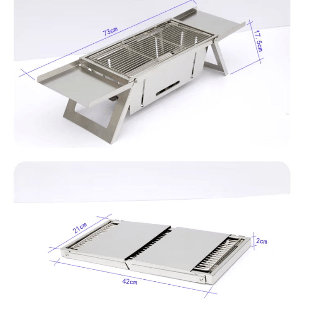 Parrilla Plegable Portátil en Acero Inoxidable - Muy Moderna Uruguay