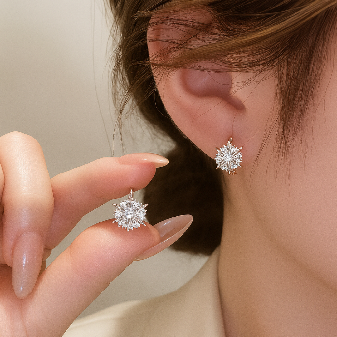 Caravanas Copo de Nieve Baño de Oro