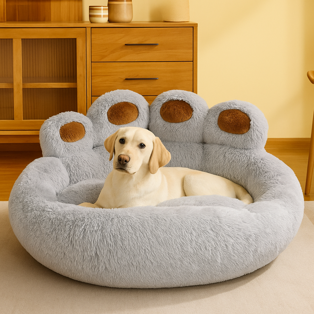 Cama Suave con Forma de Pata para Mascotas hasta 30kg