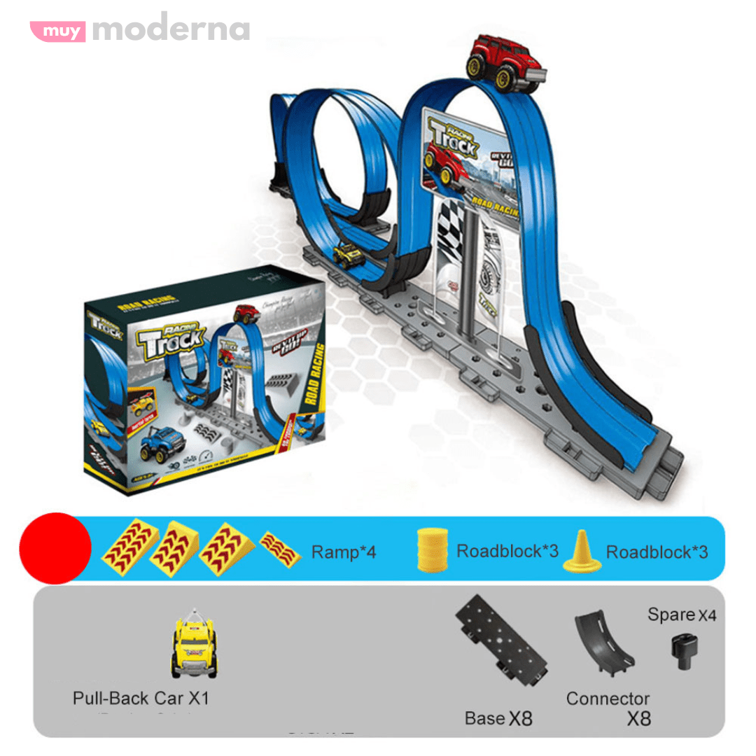 Pista de Carreras Magnética y Flexible con Auto (230cm) - Muy Moderna Uruguay