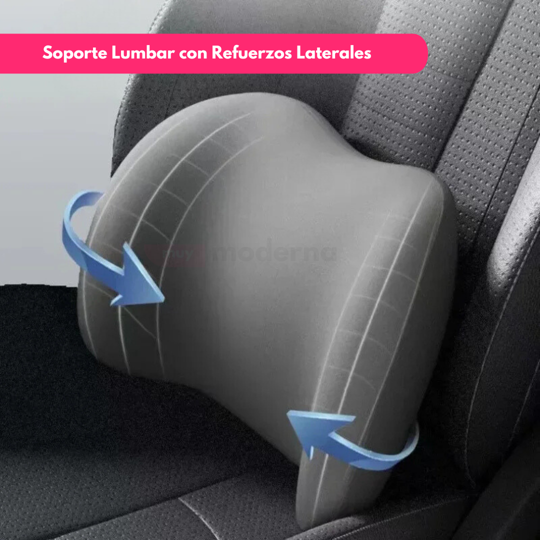 Set Almohadón Lumbar Y Reposacabezas de Espuma Viscoelástica