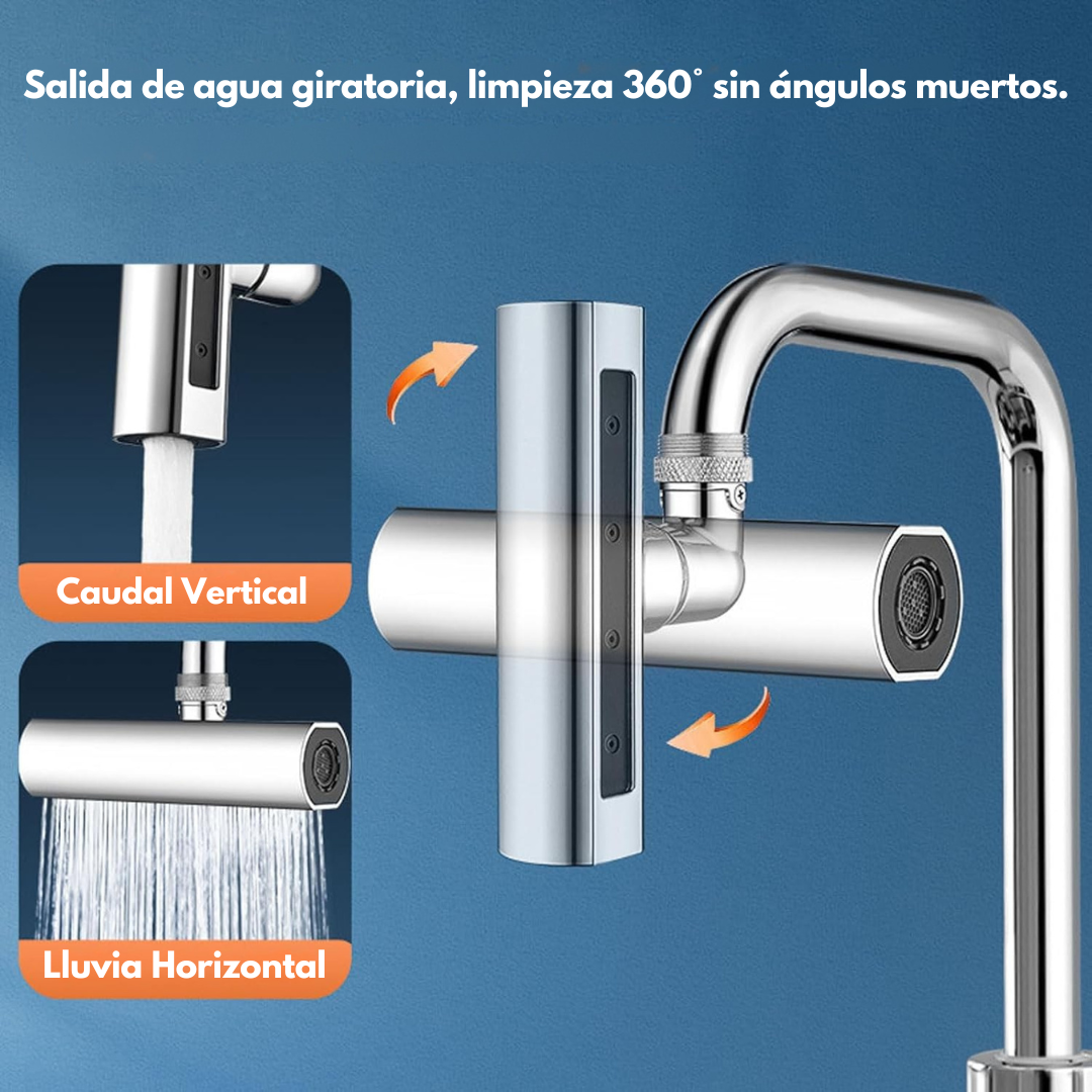 Cabezal de 4 Modos para Canilla Anti Salpicaduras Aumenta Presión