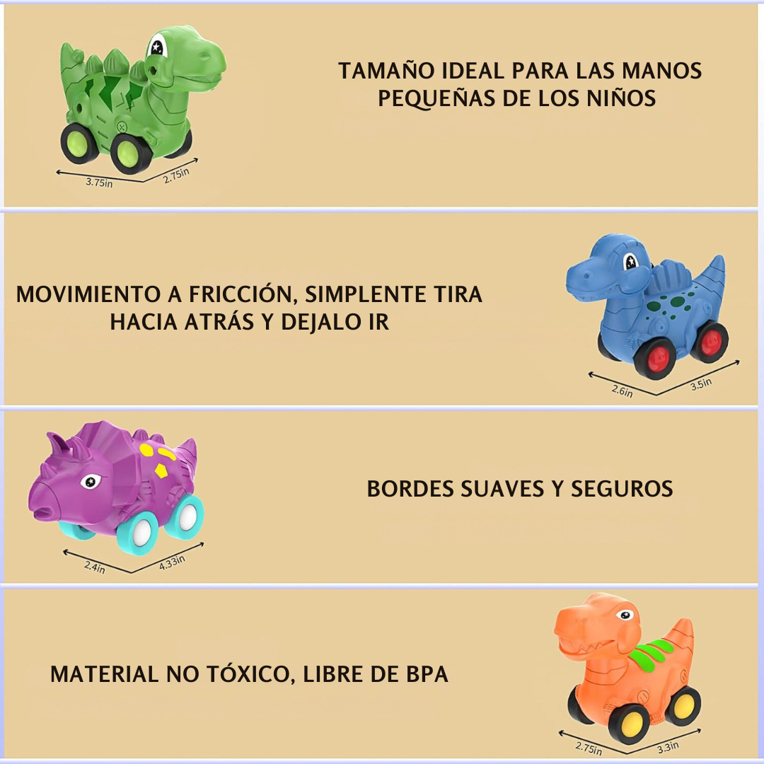 Camión Juguete Transportador De Dinosaurios Autitos de Fricción