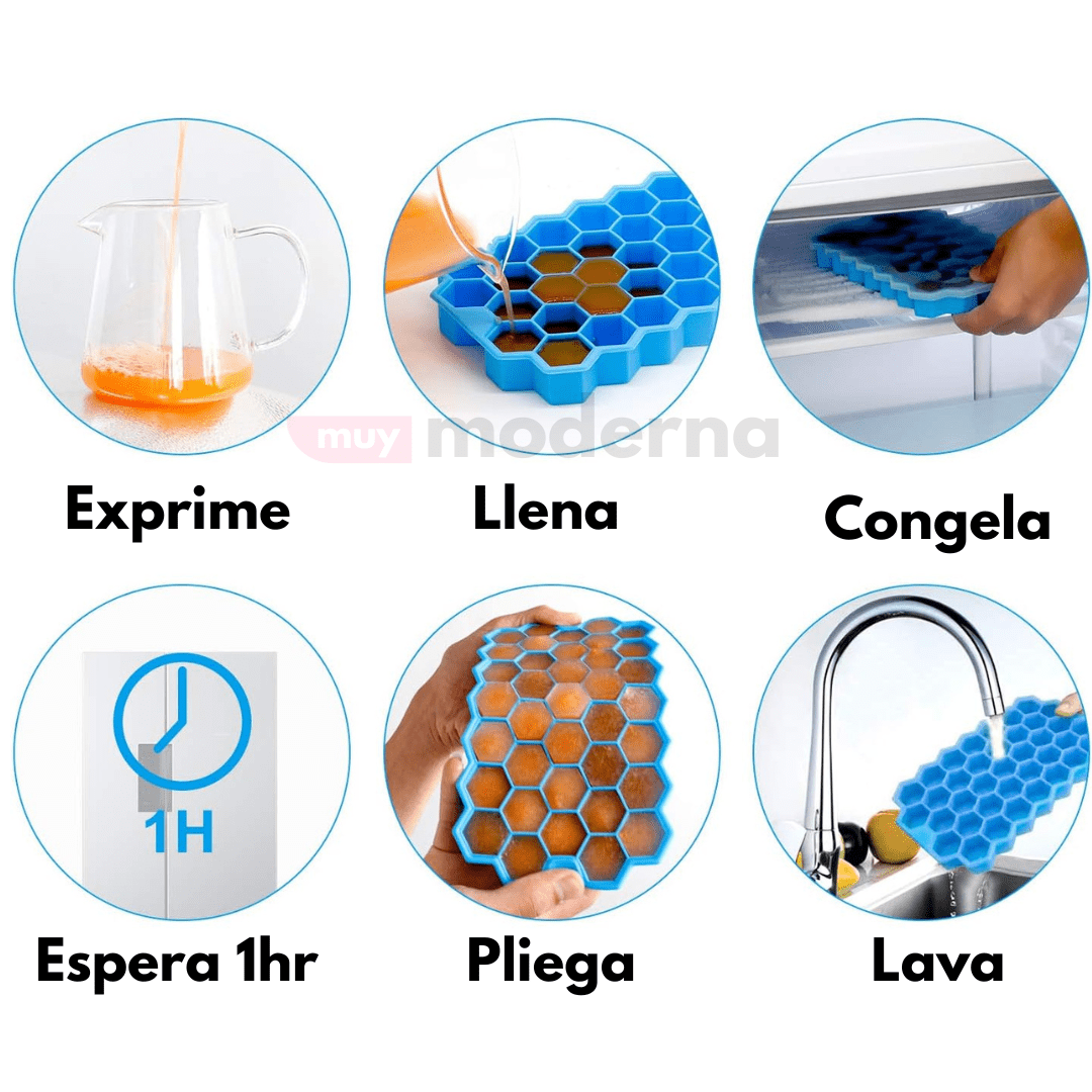 Hielera Hexagonal de Silicona con Tapa - Muy Moderna Uruguay