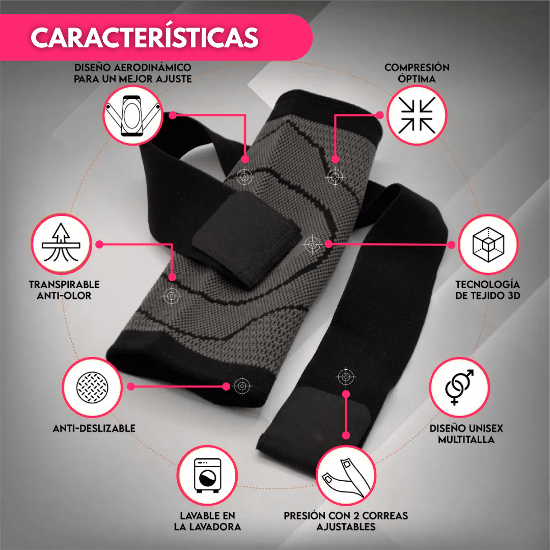 Tobillera Deportiva de Compresión con Doble Soporte - Muy Moderna Uruguay