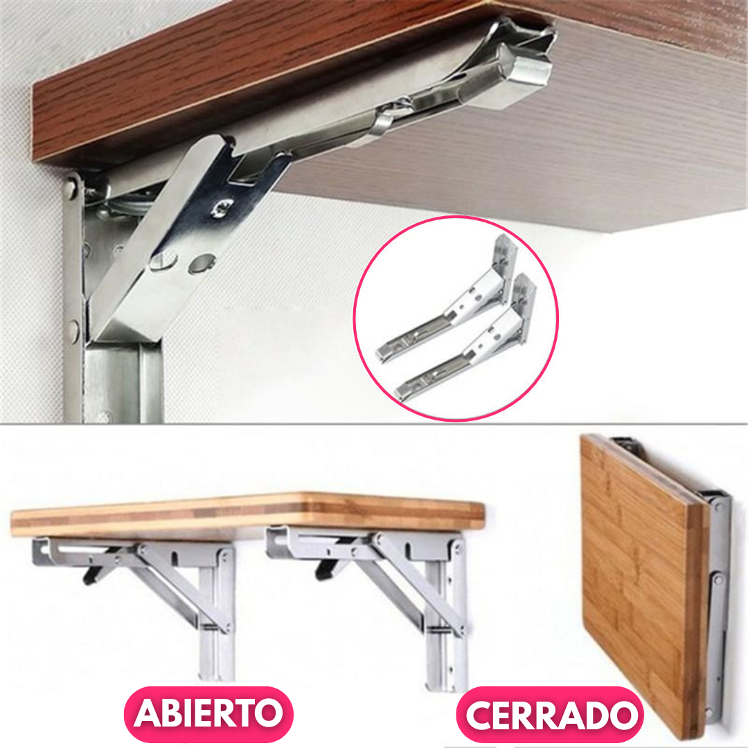 Juego De 2 Ménsulas Rebatibles Acero Inoxidable