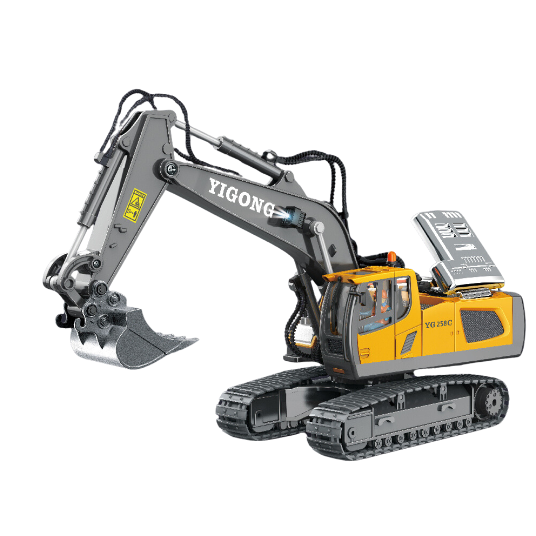 Juguete Excavadora Realista Con Brazo Control Remoto
