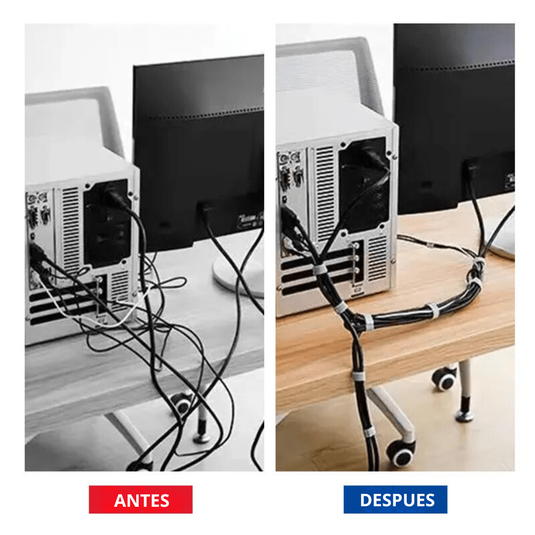 Cinta Autoadhesiva Con Velcro Organizadora De Cables 5m - Muy Moderna Uruguay