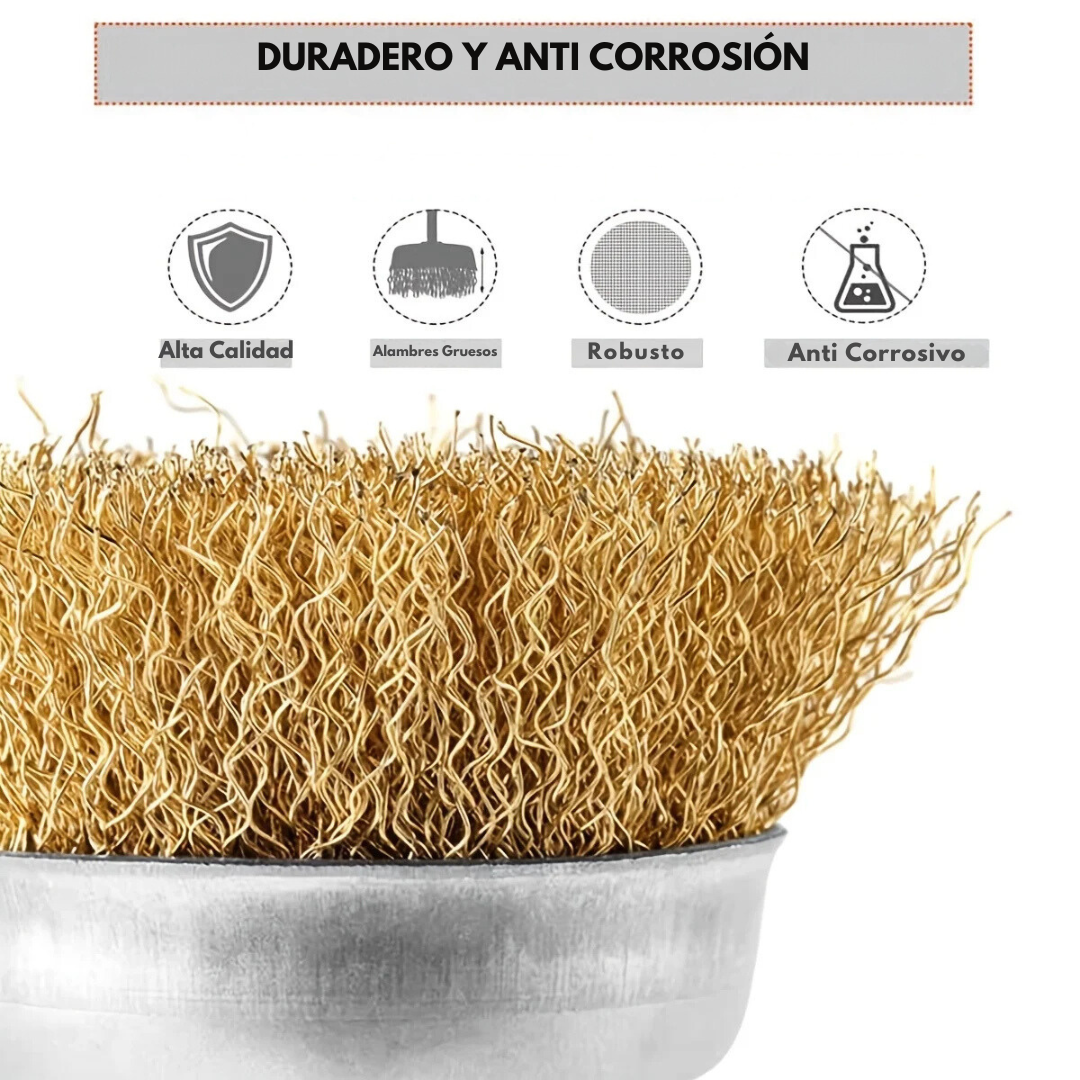 Juego de 10 Cepillos de Alambre para Taladro Limpieza Lijado