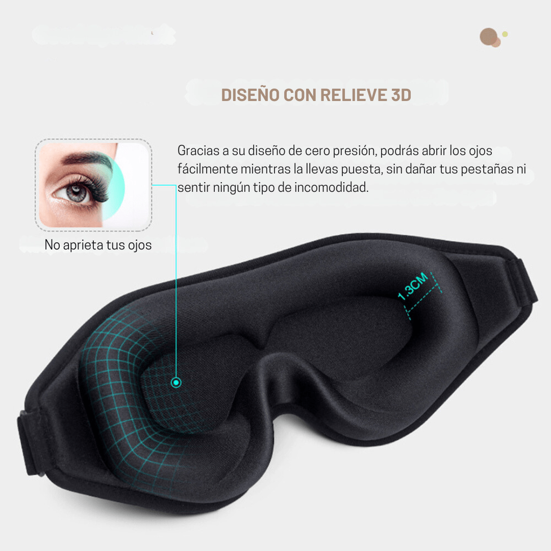 Antifaz Para Dormir 3d Espuma De Memoria Mascara Cubre Ojos - Muy Moderna Uruguay