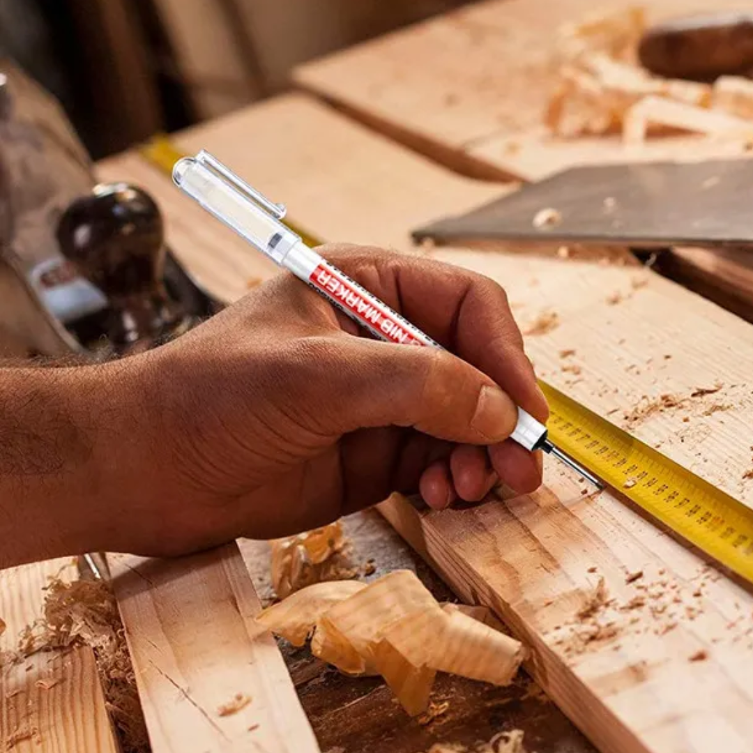Juego de 3 Marcadores de Punta Larga Para Carpinteria