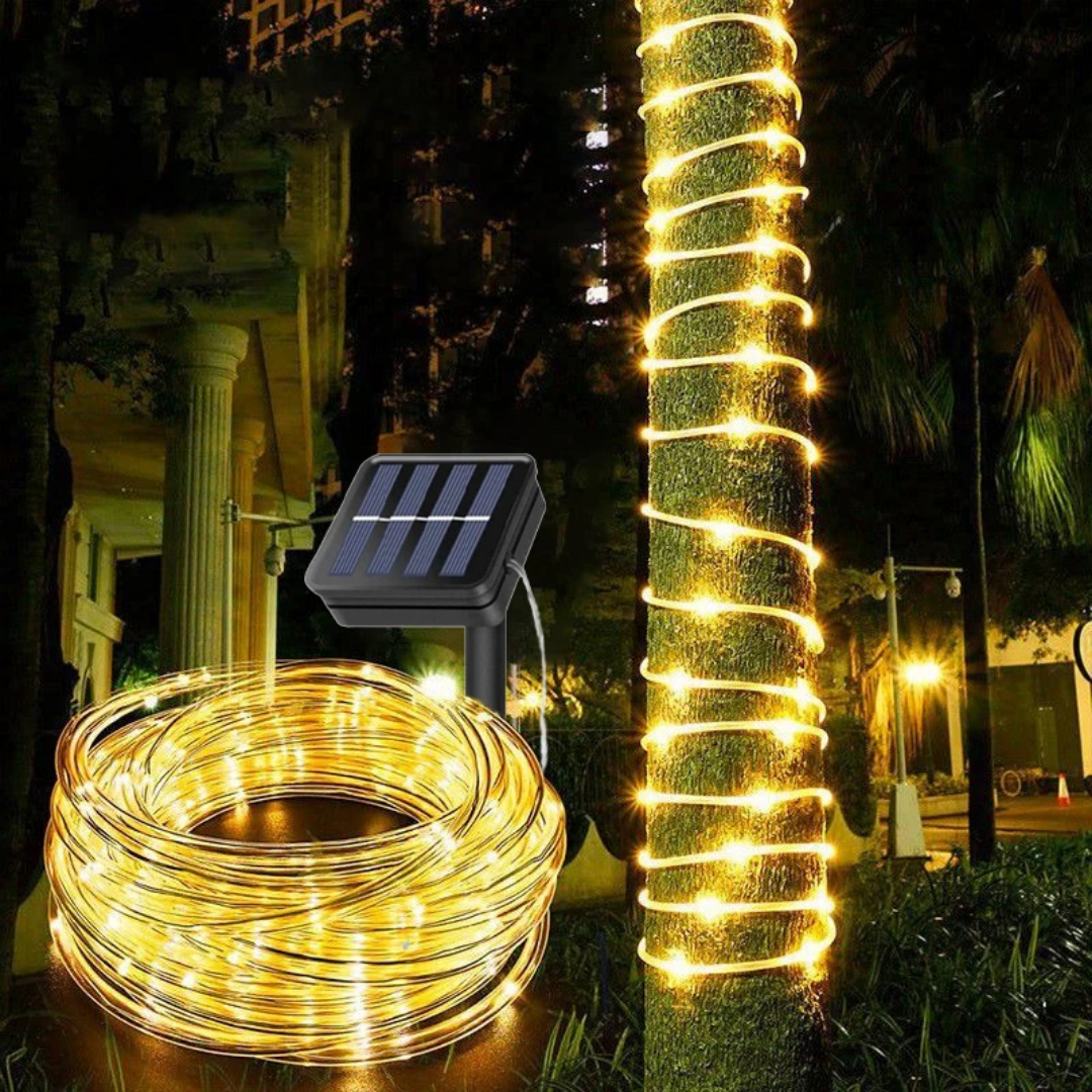 Guirnalda Solar en Tubo Impermeable Luces LED 20mts