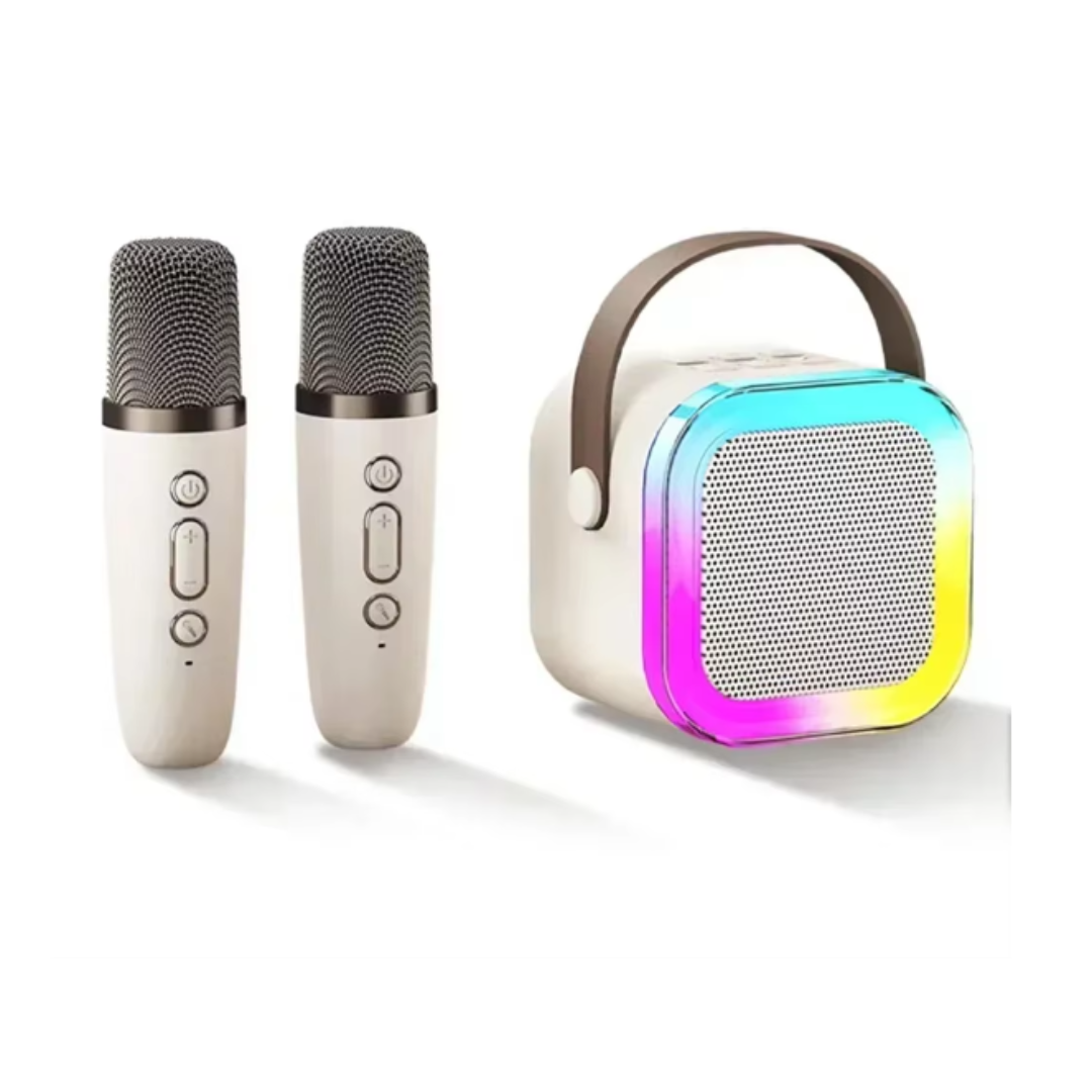 Kit Parlante Bluetooth Con 2 Micrófonos Para Cantar Karaoke