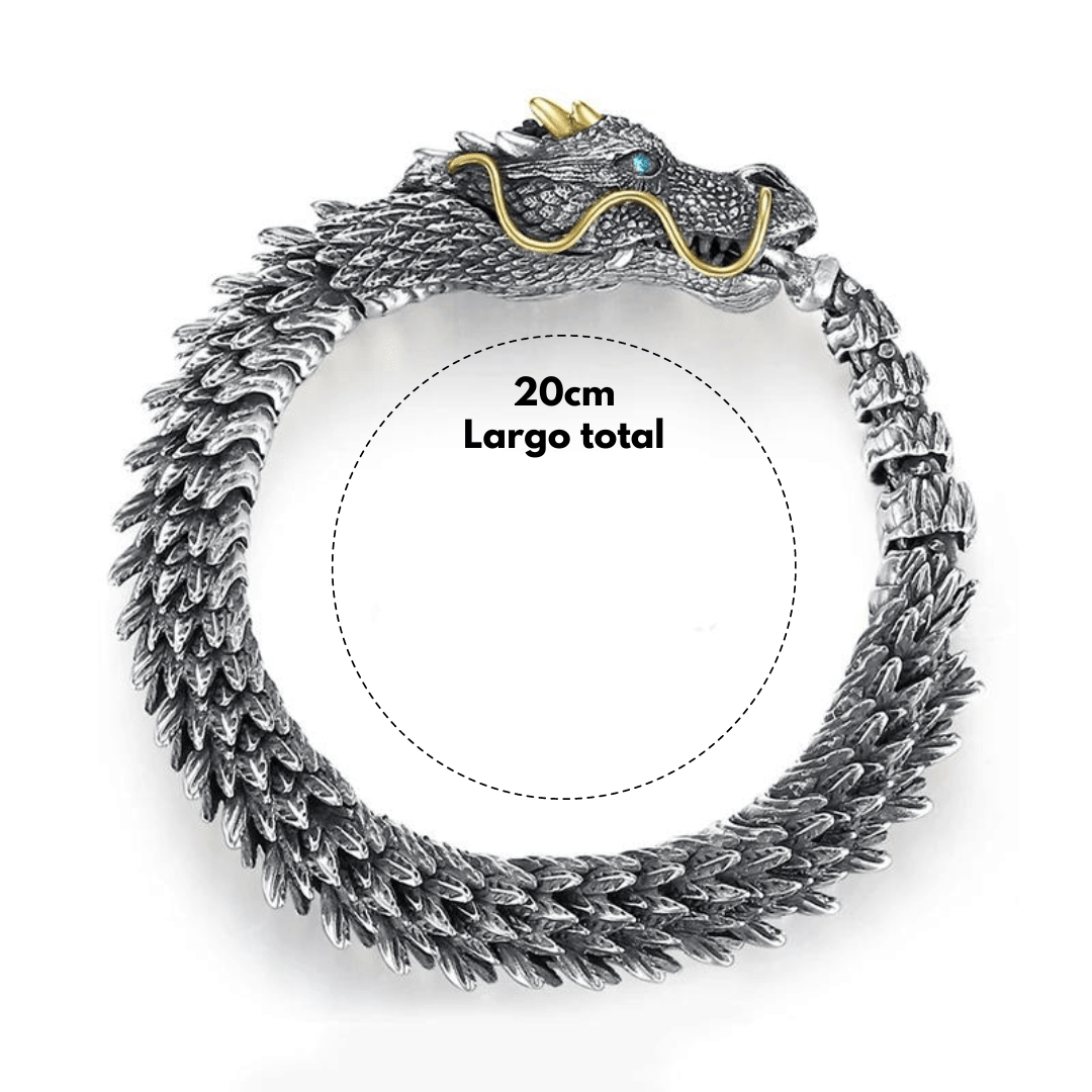 Pulsera Metálica De Dragón Tridimensional - Muy Moderna Uruguay
