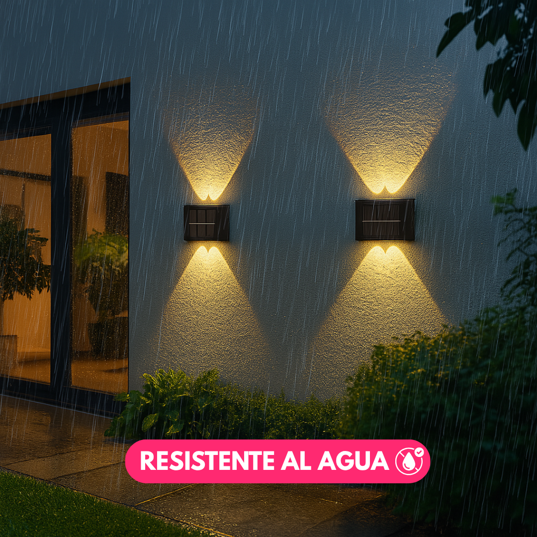 Focos Solar Bidireccional de Pared Exterior Pack x2