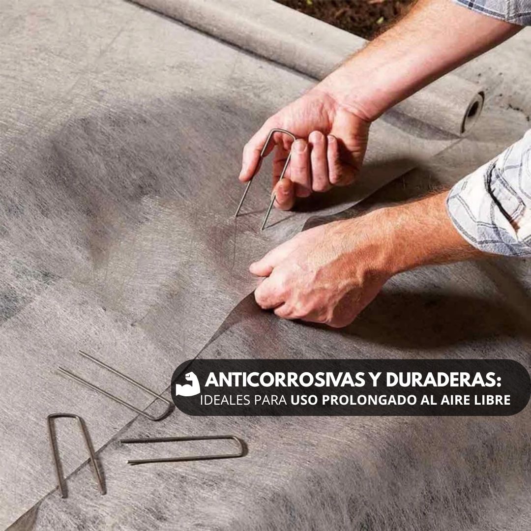 Pack De 100 Grampas Estacas Galvanizadas Para Tejido Y Jardín - Muy Moderna Uruguay