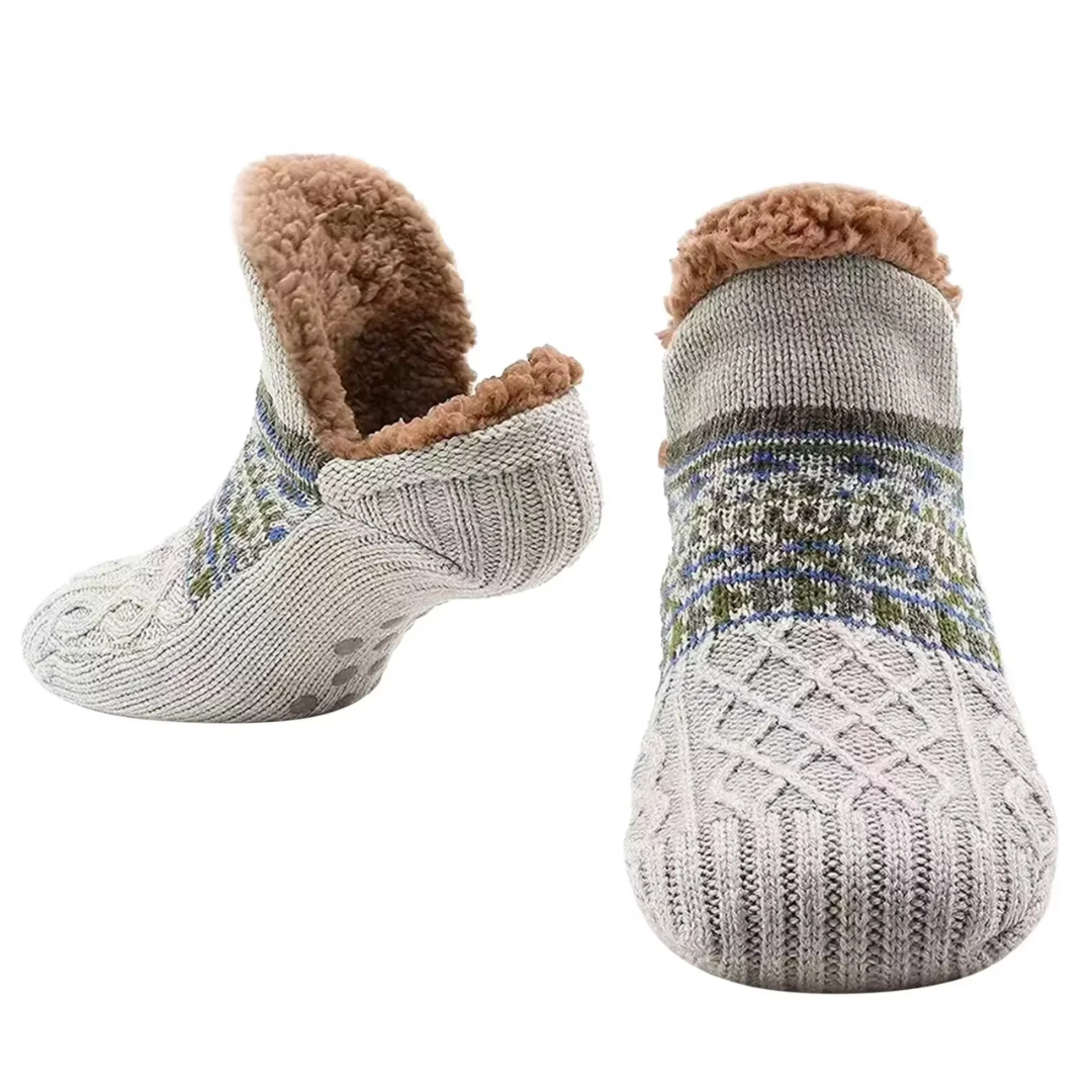 Pantuflas tipo Medias Térmicas Antideslizantes con Corderito Interior