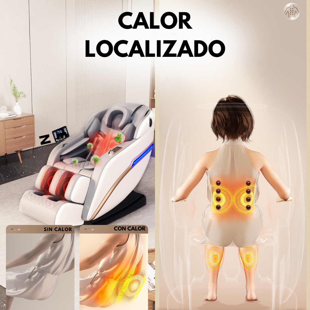 Sillón Masajeador de Lujo - Masaje de Cuerpo Completo con Compresión Y Rodillos