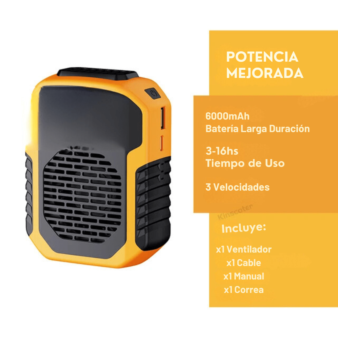 Ventilador Portátil De Cintura Y Cuello Función Powerbank - Muy Moderna Uruguay