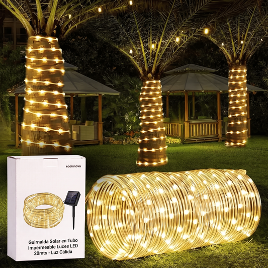 Guirnalda Solar en Tubo Impermeable 20mts - Ecoinnova